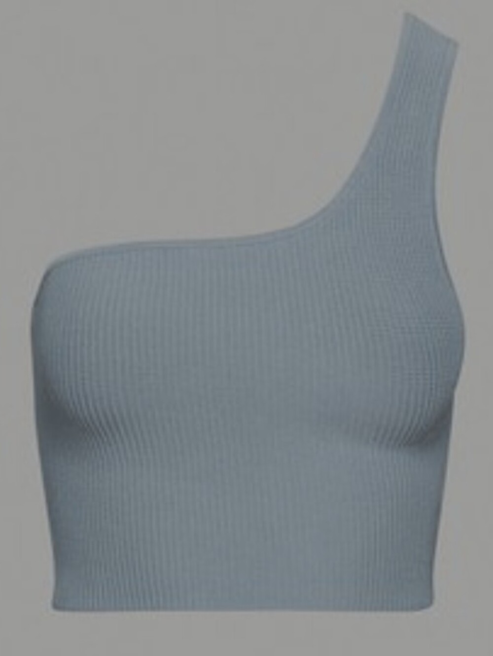 Babaton Sculpt One-Shoulder Ribbed Tank - Light Blue